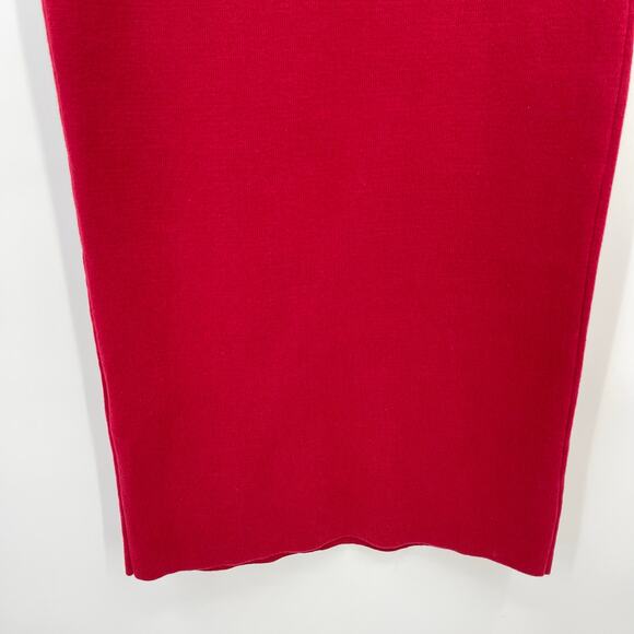 SNDYS | NWT Jaymes Maxi Dress Cranberry Red Sweater Knit Off Shoulder Sheath XS - Picture 12 of 14
